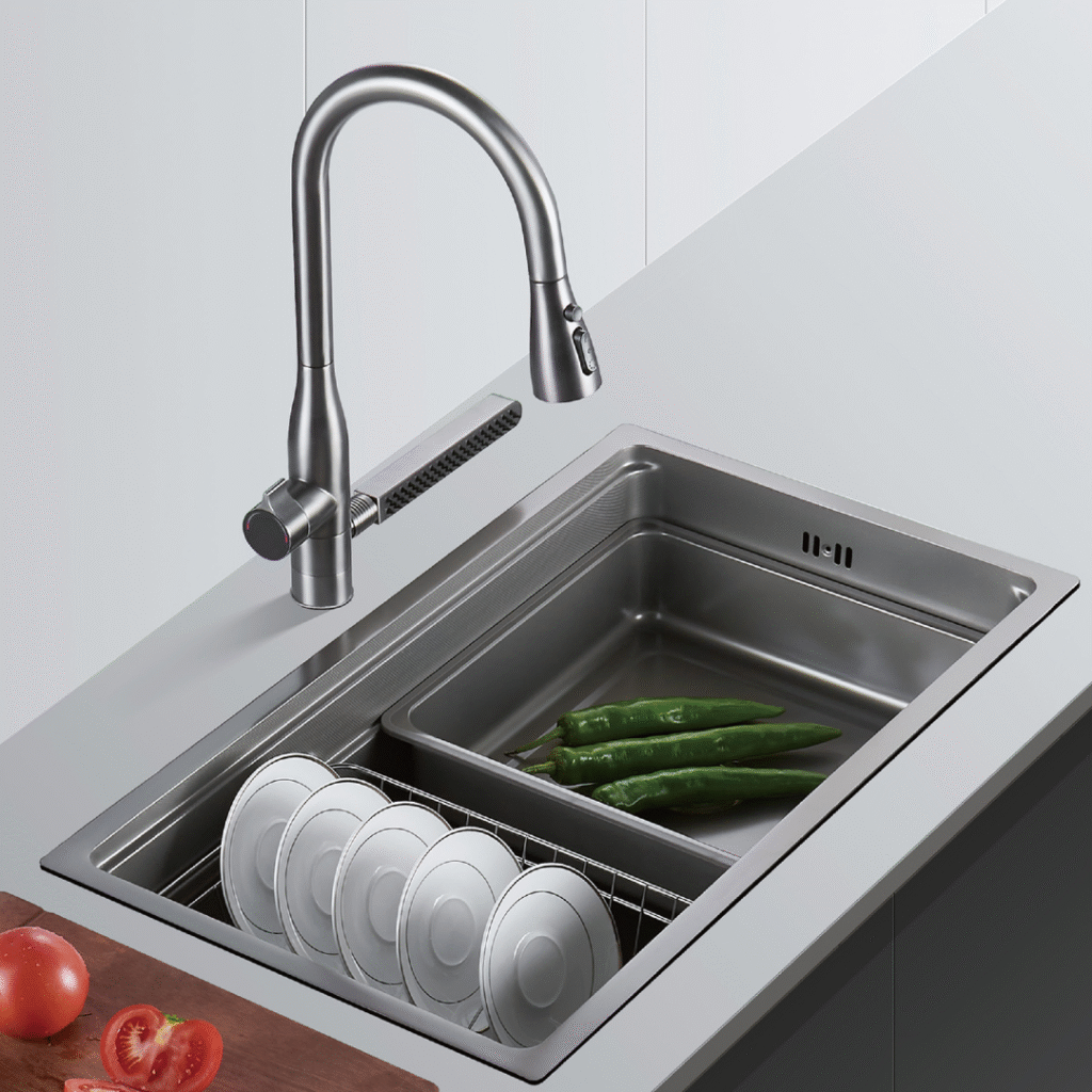 Stainless steel double bowl sink in Kampala Uganda