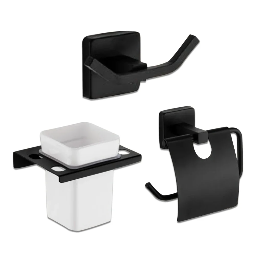 Black bathroom accessories in Uganda